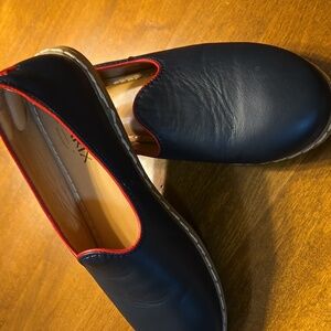 Adorable Navy loafers with red trim from Charix. New without tags.  Size 38.